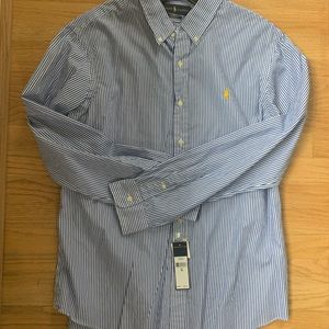 Ralph Lauren navy/stripe shirt. NEW. $62 mint